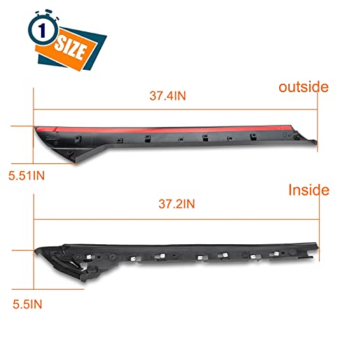 image for NEMORSO Windshield A-Pillar Molding Trim Kit, Right Passenger Side Com