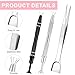 Giantre 3Pcs Grabber Tool Holder, Jeweler's Pick Up Sprinkle Pen Piercing Ball with Prongs Diamond Claw Jewelry Tweezers 4 Claw Precision Stainless Steel For Tiny Objects IC Chip Electronic (A)