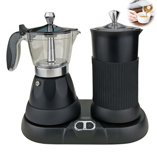 Cafetera eléctrica espresso con espumador y control térmico 11.8 oz