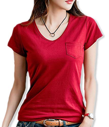 Tシャツ 胸 ポケット Vネック 長袖 半袖 カットソー トップス 無地 シャツ レディース 長袖tシャツ オシャレ お洒落 御洒落 キレイメ 可愛い カワイイ 春 夏 春夏 インナーシャツ vネック半袖 ヨガ army ポロシャツ ショート コックシャツ ストリート系 薄手 シットリ 女装 ママ EH069