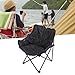 Fussbudget USB Heated Camping Chair, 3 Leves Portable Foldable Stainless Steel Oxford Fabric Cotton Heating Chair for Picnic Fishing Beach (Black)