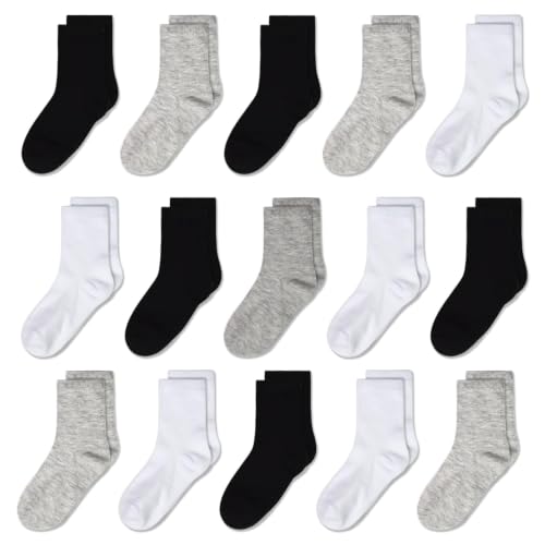 GENTABY Toddlers Kids Crew Socks 15 Pairs Boys Socks for...
