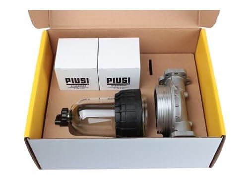 PIUSI Diesel-, Benzin- und Ölfilter mit austauschbarer Patrone, Komplettset Kopfstütze + 2x Patronen, Durchflussrate 100 l/min, Druck 5 bar, 5 Mikron Filterung | Clear Captor F00611B00