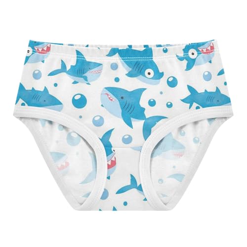 Wusikd Cute Baby Sharks Girls' Underwear Cotton Bubbles Waves Girls Briefs Soft Toddler Underwear 2T