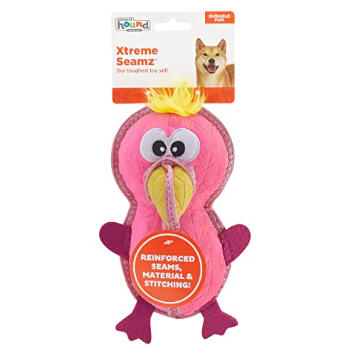 Outward Hound Brinquedo para cães Xtreme Seamz Flamingo Squeaky Durável