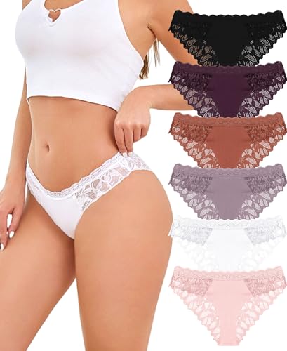 Sth Big Unterhosen Damen Spitze UnterwäSche Frauen Sexy Brazilian Slip Damen Pantys Atmungsaktiv Underwear Women Panties & Hipsters Mehrpack(XL)