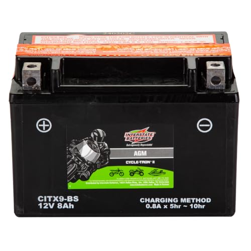 Image of Interstate Batteries YTX9-BS Powersports Battery 12V 8Ah 130CCA AGM
