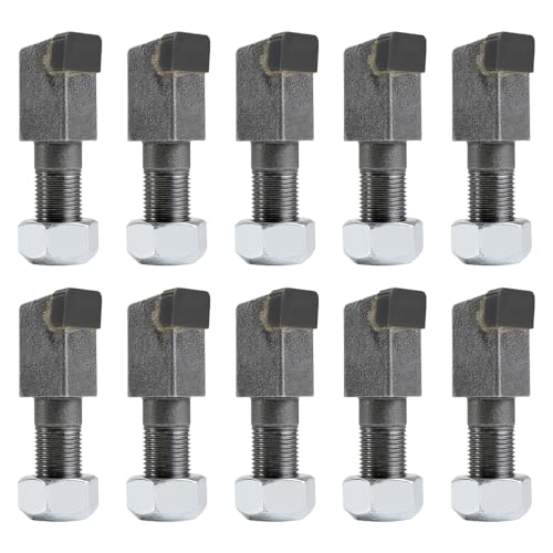 10 PACK 2-7/8"Lx3/4"W Stump Grinder Teeth with 5/8" Nuts Carbide Tipped Compatible with Baumalight 1P24/Ashland FS19/Shaver SC50/JCB/Bradco SG26 SG30 FS19 Stump Grinder Teeth