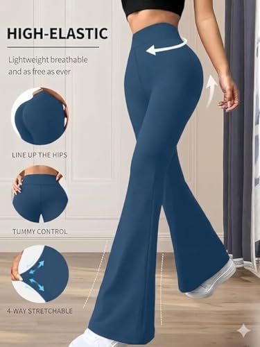Image of DIAZ Womens Flare Pant High Waist Stretchable Trousers for Women | Bell Bottom Pants for Women | Wide Leg Palazzo Pants | Flared Yoga Pants |Casual Wear Office /Gym Wear Pants-Pack of 1