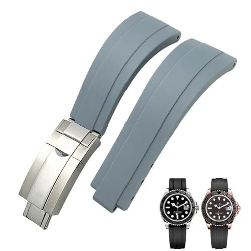 TWRQA Bracelet de montre en caoutchouc à boucle courte pour Rolex Daytona Submariner Role OYSTERFLEX Yacht Master Petit poignet en silicone 20 mm 21 mm, 20 mm, Agate