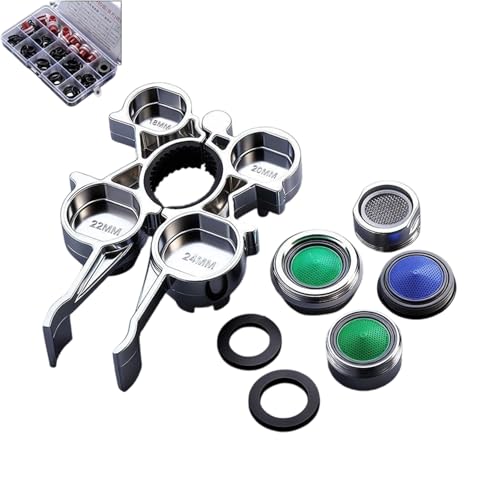 Inserti di ricambio per aeratore per rubinetto del lavandino, a prova di spruzzi, limitatori di flussi di risparmio idrico, con chiave di rimozione, rubinetti per lavello, limitatori di flussi, con