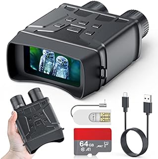 Night Vision Goggles Night Vision Binoculars, POHHD Digital Infrared 300m Night Vision with Photo & Video Recording for Spotting, Hunting& Tracking, HD Image 1080P, 2.4" TFT LCD with 64GB Card
