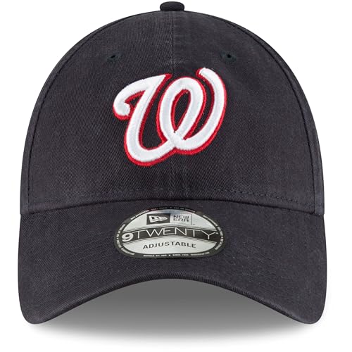Image of New Era Unisex-Adult MLB Core Classic 9TWENTY Team Alternate 2 Adjustable Hat Cap One Size Fits All - Washington Nationals Navy