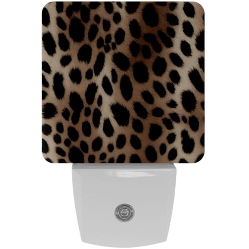 Image of NEWzone Leopard Print Night Light [2 Pack], Plug in Wall Led Night Lights Decor for Boys Girls Room, Dusk to Dawn Sensor Wall Lamp for Stairway /Bedroom /Kitchen /Nursery Room