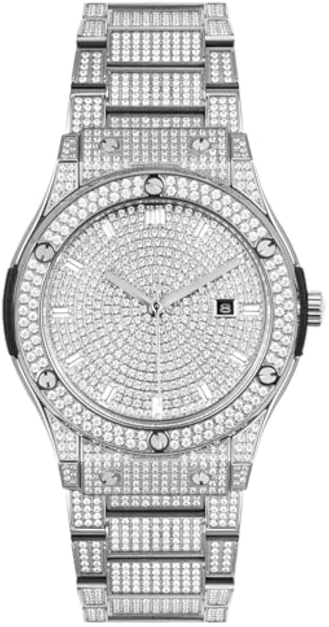 Diamond Wrist Watch for Women, Mechanical Automatic Watch Waterproof Wrist Watch for Men Analog Watch Thousands Diamond Luxury Fashion Gift Round Diamond Watch