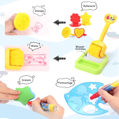 chellago Spielzeug Kinderspielzeug ab 1, 2, 3 Jahren - Malmatte mit Wasserstift, Aqua Magic Doodle Painting Mat Geschenk zum Geburtstag oder als Belohnung für Mädchen und Jungen von 1, 2, 3 Jahren