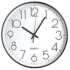 Tosnail 12 Inch Large Non Ticking Wall Clock, Round Silent Battery Operated Wall Clock for Living
