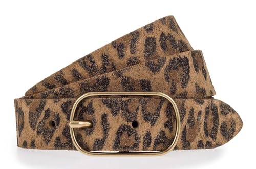 Ceinture en cuir Vanzetti W85 taupe et marron foncé pour homme