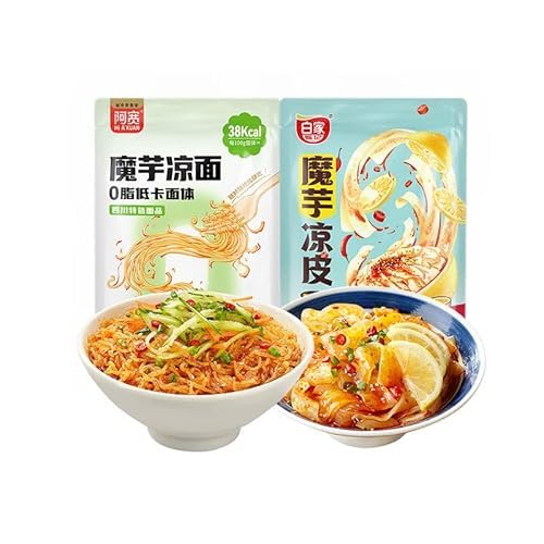 阿?魔芋凉面凉皮【255G/袋】 こんにゃく冷麺即席便利米粉代食こんにゃく春雨麺米線中華食材中華料理です即食速食方便米粉螺?粉粉火鍋粉酸辣粉涼麺 夜食満腹 カジュアル軽食 中?名物 拌面方便面 泡面代餐魔芋粉?面条米? (10袋,混ぜます)