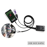 Aux Adapter,USB AUX in Adapter Car Stereo Digital Cd Changer 3.5mm Aux Interface for Toyota 6+6Pin Camry 2005-2011, Avensis 2003-2011, Corolla 2005-2011, Lexus RX330 GS300 IS220
