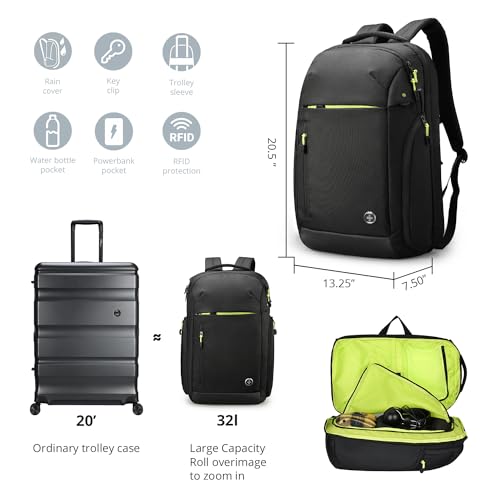 Swissdigital Design Large Travel Backpack for Men,17 Inch Laptops Backpack with USB Charging Port,Carry on Business Anti-theft Backpack With RFID Protection (JAVA SD805)2