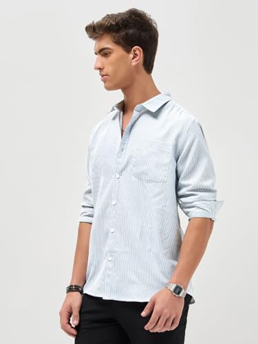 Image of Urbano Fashion Men's Cotton Full Sleeve Regular Fit Casual Striped Shirt