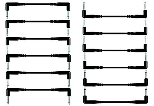 Câble audio jack mono coudé 6,3mm pour guitare et pédalier, pureté sonore en lot de 12 pièces