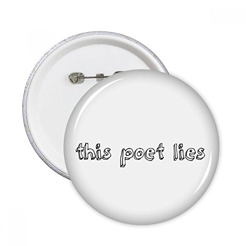 Badge poésie citation poète célèbre cadeau original pour lecteur 5pcs XXL