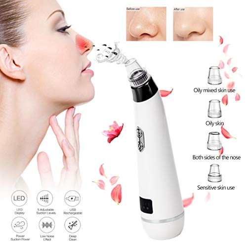 Blackhead Remover Pore Vacuum, Electric Pore Cleaner Upgraded Strong Blackhead Vacuum Suction Removal Rechargeable, Skin Peeling Machine Acne Comedo Extractor Device For Nose Face Women & Men