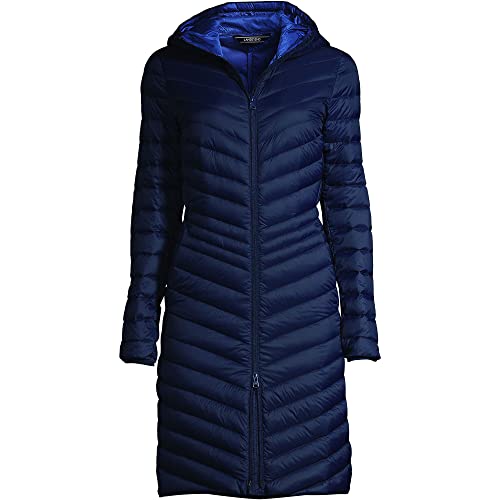 Lands' End Womens Ul Packable Down Coat Deep Sea Navy Regular X-Large #TOP3