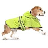 Domagiker Dog Raincoat Hooded - Adjustable Lightweight Pet Slicker Poncho Rain Coat, Safety Reflecti