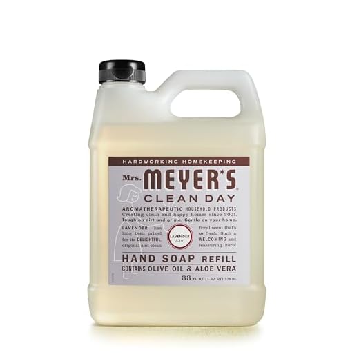 MRS. MEYER'S CLEAN DAY Liquid Hand Soap Refill, Cruelty Free and Biodegradable Formula, Lavender Scent, 33 Fl Oz (Pack of 1)