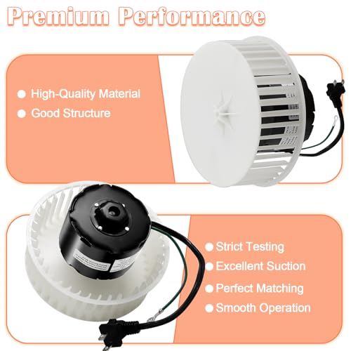 Image of Hiorucet JA2C028G Fan Motor & 5901A000 Blower Wheel for Broan Nutone Bathroom Exhaust Fan Replacement Parts, S23405SER, 23405SER, JA2C028-1, 23405, QT9093WH, QT80, QT100L, QT110 3.3 inch Diameter Motor.