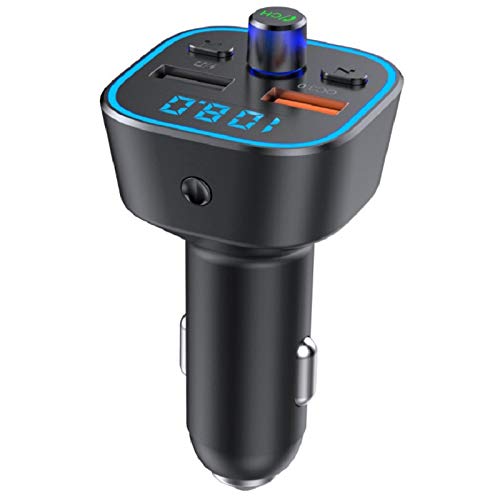 Quystetes Cargador de Coche Bluetooth Reproductor de MP3 Transmisor FM - Adaptador de Radio InaláMbrico para VehíCulos