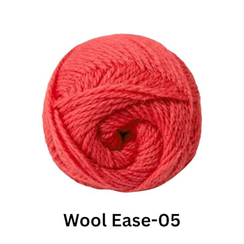 Image of VCR Coral Red Wool Ease Yarn, 100 Grams Hank, 260 Meters Length, 100% Wool Ball for Crochet and Knitting, Suitable for Mufflers, Scarves & cowls Pack of 1