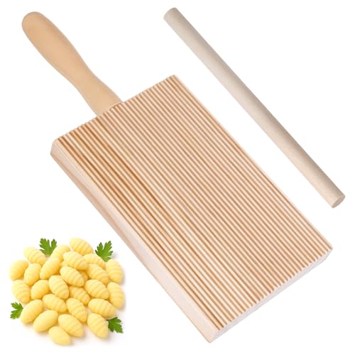 Gnocchi Boards and Ravioli Rolling Pin Wood Pasta Board Homemade