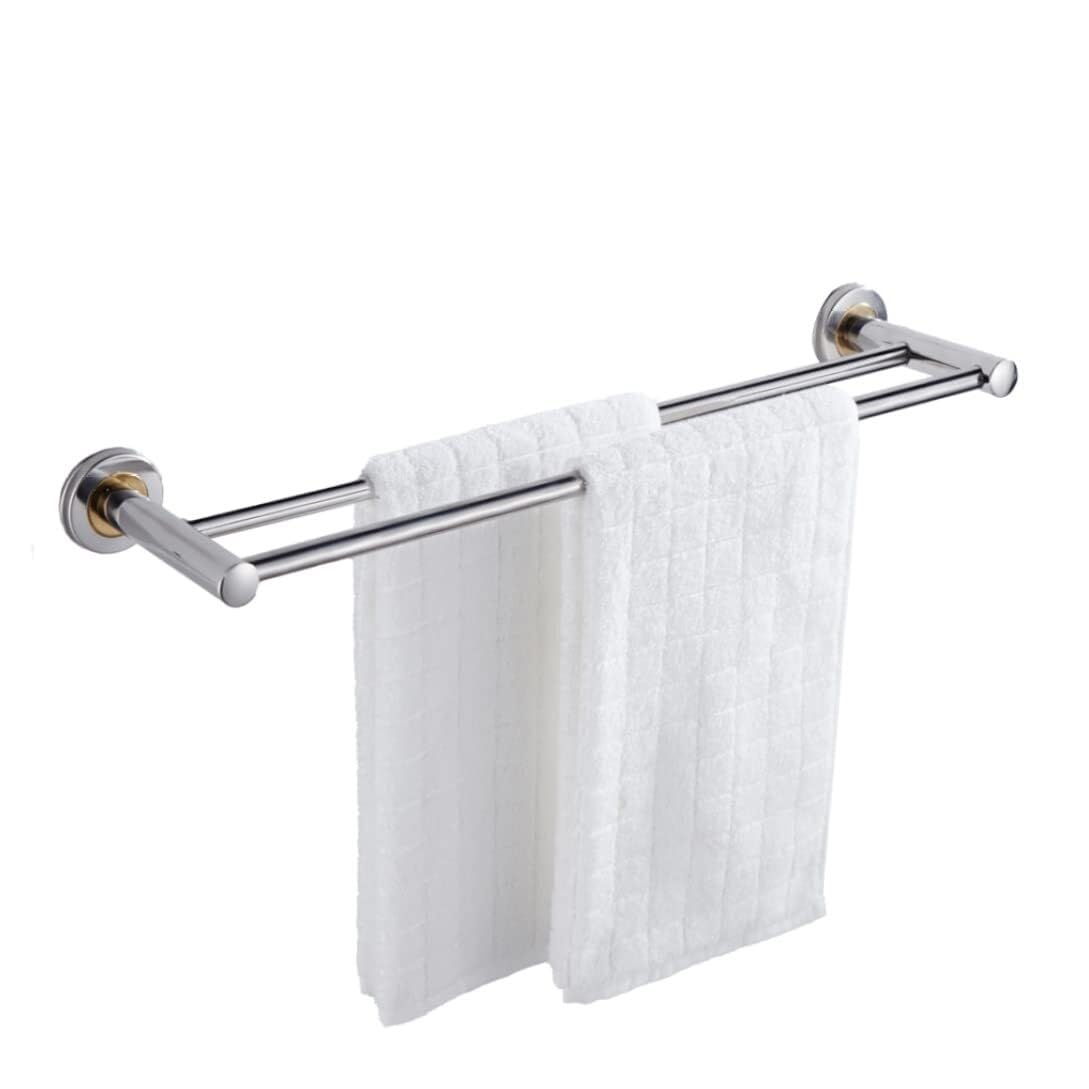 Porte-serviettes double rails en acier inoxydable pour salle de bain et cuisine