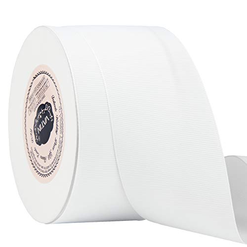 Vatin 2 Inches Solid White Grosgrain Ribbon Spool -25 Yards, Great For Sewing, Gift Wrapping, Hair Bows, Flower Arranging, Home Decorating #TOP25