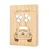 Gekamoyue Carte de Mariage, Carte de Vœux Heureux Mariage en Bois avec Enveloppe, Cadeau ...