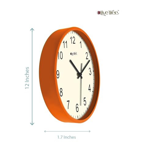 Image of Olive Tree Wall Clock 12 inch Silent Quartz Decorative Multicoloured Wall Clock Non-Ticking Classic Clock Battery Operated Round Easy to Read for Room /Home /Kitchen /Bedroom /Office /School - 9001