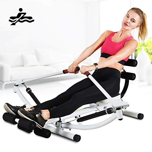 Ycrdtap Entrenador De Remo Hidráulico, Máquina De Remo Fitness con 12 Niveles De Resistencia, Máximo del Usuario 150 Kg para Entrenamiento Cardiovascular En Casa