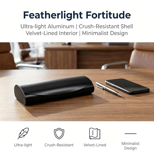 Image of Philley Aluminum Ultra-Light Eyeglasses Case Hard Shell Nearsighted Glasses Case for Women & Men