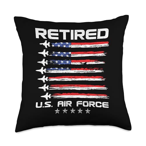 Retired US Air Force Grumpy Old Man USAF Veteran Flag USA Throw Pillow -  merch_template, 8Y7BP6H5HERUS_18X18