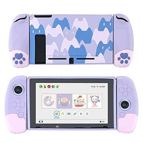 GeekShare Mignon Coque de Protection en Silicone Souple Compatible avec Nintendo Switch Console et Joy Con- Absorption des Chocs et Anti-Rayures Slim Cover avec Design Ergonomique pour Switch