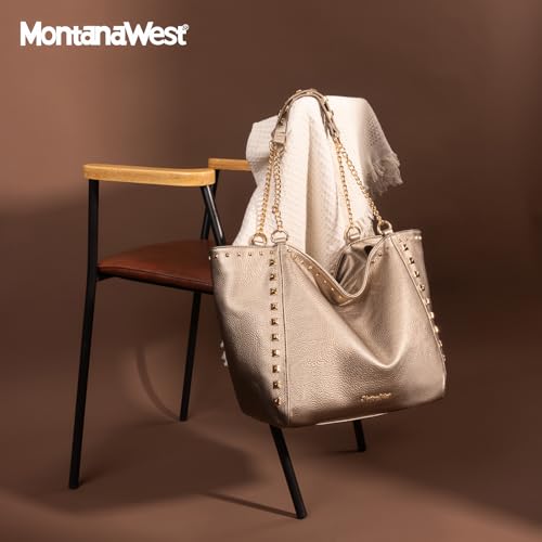 Image of Montana West Large Tote Bag for Women Oversized Shoulder Purses with Chain Handbags