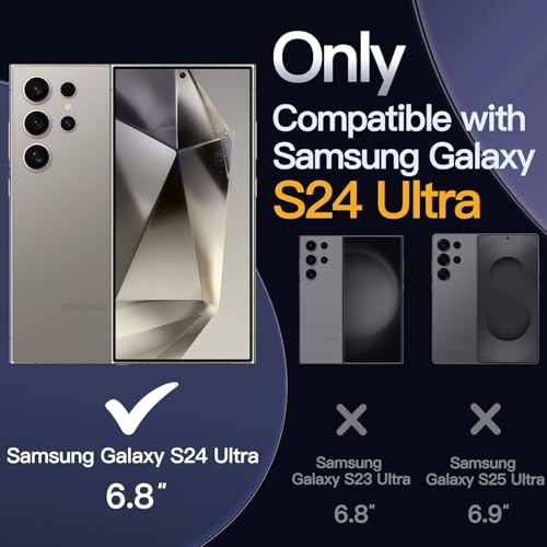 Image of Magnetic Case for Samsung Galaxy S24 Ultra 5G, Compatible with MagSafe, Shockproof Protective Phone Cover, Non-Yellowing Hard Clear PC Back (Clear)