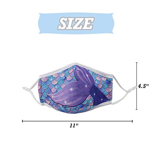Kids Face Bandana Washable Cover, 3 Pcs Protection Cotton Fabric, Mask Fashion Protective Reusable Adjustable tapa bocas para niños cubre lavables for Outdoor, Gifts for Girls Boys (Fish/ice) - Thumbnail 3