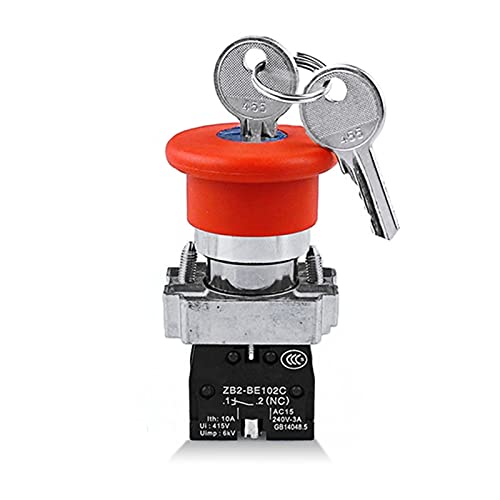 Botón de cabeza de hongo de 22 mm XB2-BS142 con contacto 1NC de alta resistencia mecánica