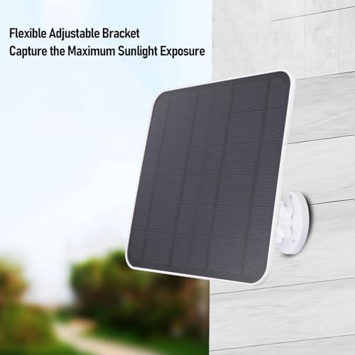 Solarpanel Ladegerät, 12W Solarpanel, mit USB C Anschluss, 9,8 Fuß Langes Kabel, 360 Grad Einstellbare Halterung für Vogelfutter Kamera Türklingel -Überwachungskamera