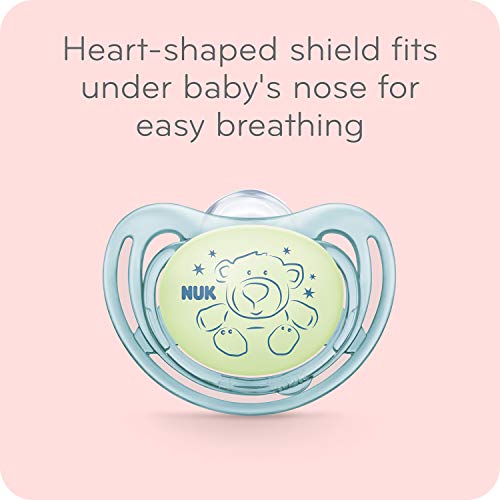 Nuk Airflow Glow-In-The-Dark Pacifiers, 6-18 Months, 2 Pack #TOP5